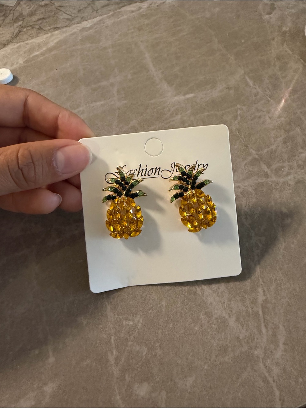 Pineapple Crystal Stud Earrings